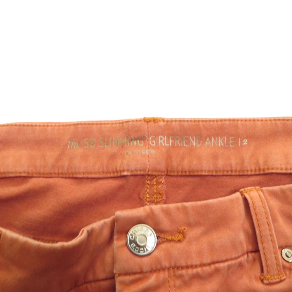Chico's So Slimming Girlfriend Ankle Pants Burnt Orange 2 (12/14 L) EUC - Picture 6 of 10